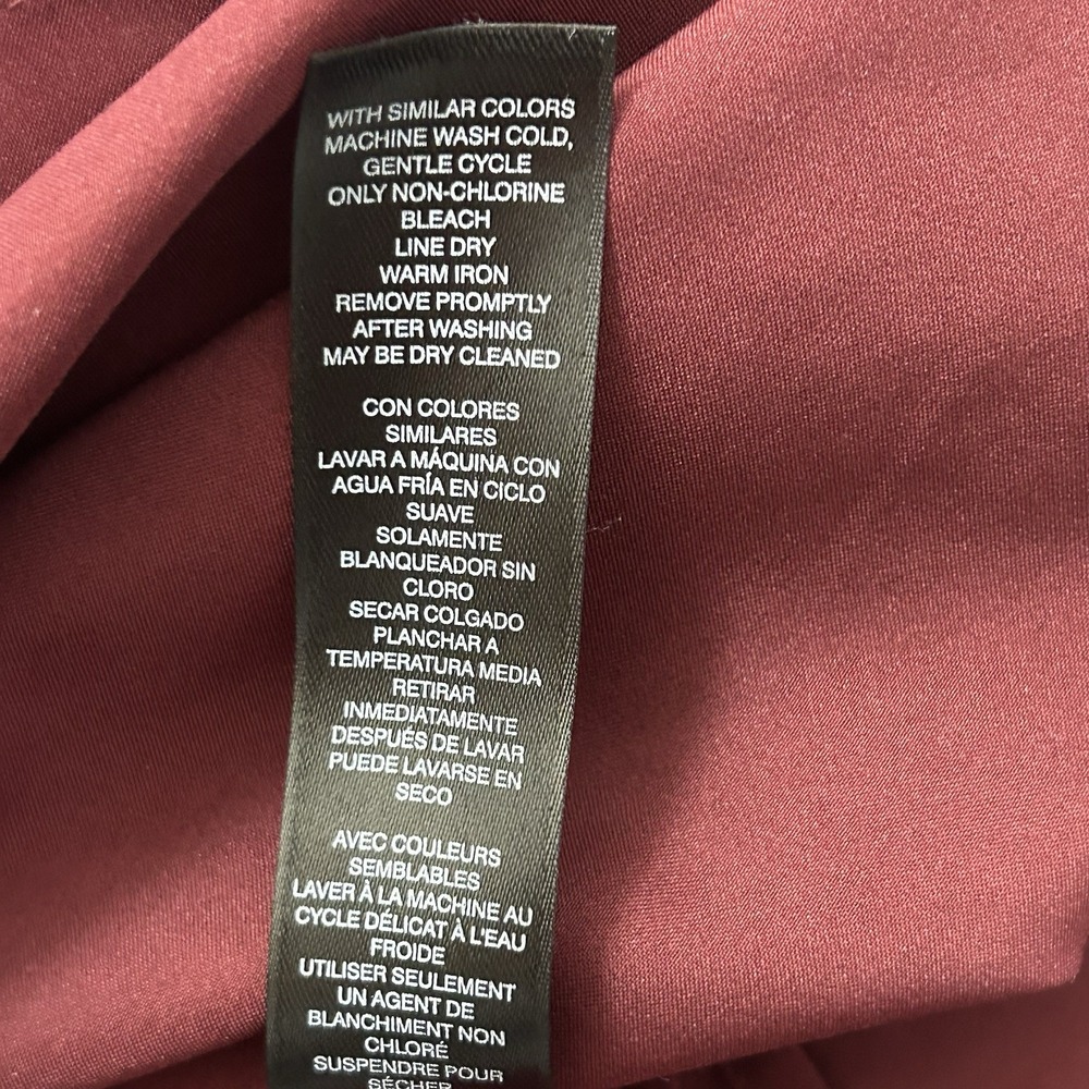 White House Black Market Floral Blouse Sheer Long Sleeves - Women's LARGE - Picture 11 of 11